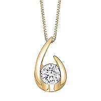 0.50 CT Round Cut Created Diamond Solitaire Pendant Necklace 14k Yellow Gold Over