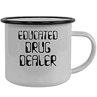 Educated Drug Dealer - Stainless Steel 12oz Camping Mug, Black