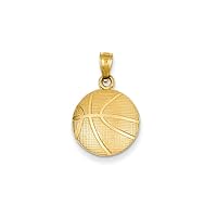 14k Yellow Gold Basketball Pendant