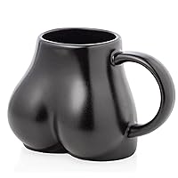Funny Butt Coffee Mug, 3D Butt Ceramic Coffee Mugs, Novelty Gifts For Women and Men, Personalized Gifts For Your Friends, Family and Colleagues,Ceramic Female Body Vase Home Decor. (black)