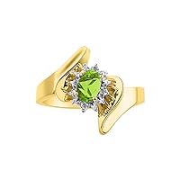 Rylos Floral Designer Ring with 6X4MM Oval Gemstone & Sparkling Diamonds in Yellow Gold Plated Silver- Birthstone Jewelry for Women - Available in Sizes 5 to 10 Embrace Elegance!