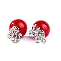 Christmas Earrings Asymmetrical Double Sided Stud Earrings for Teen Girls