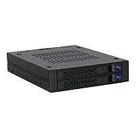 ICY DOCK 2 Bay 2.5 SAS/SATA HDD/SSD Mobile Rack for External 3.5” Bay | ExpressCage MB742SP-B