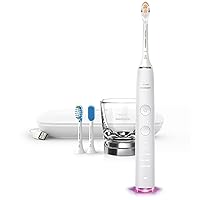 Philips Sonicare DiamondClean Smart 9500 Electric Toothbrush, Sonic Toothbrush with App, Pressure Sensor, Brush Head Detection, 5 Brushing Modes and 3 Intensity Levels, White, Model HX9923/01