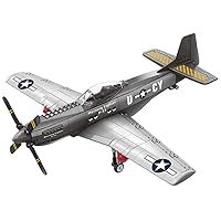 Wange Building Block Toy Fighter Airforce Airplane P-51 Mustang Fighter Jet Plane Model Kit(258pcs) Idea Gift for Children and Teens