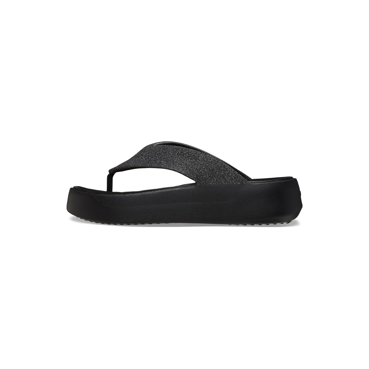 Crocs Women Getaway Platform Flip Flops, Wedge Sandals for Women, Black Glitter, 6 Women