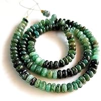 Kashish Gems & Jewels Natural Emerald Gemstone Smooth roundels Beads | Emerald Beads Necklace | Precious Gemstone | Size 5-6 MM 15