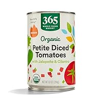 365 by Whole Foods Market, Tomatoes Petite Diced With Jalapeno Cilantro Organic, 10 Ounce