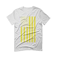 Big American Flag Yellow United States of America USA Military for Men T Shirt