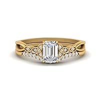 IGI Certified 1 1/6 Ctw Diamond Celtic Knot Split Women Wedding Ring Set 14K Solid Gold 1 Carat Lab Created Center VS1-SI2 Clarity And F-H Color (Premium Collection)