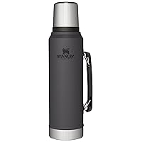 Stanley Classic Vacuum Insulated Wide Mouth Bottle - Matte Black - BPA-Free 18/8 Stainless Steel Thermos for Cold & Hot Beverages - 1.1 QT