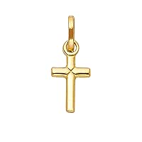 14KY Cross Religious Pendant | 14K Yellow Gold Christian Jewelry Jesus Pendant Locket For Women Men | 13 mm x 10 mm Gold Chain Pendants | Weight 0.8 grams