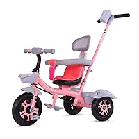 BicycleBaby Carriage Children Bicycle Kids Tricycle Multifunction with Backrest Security Fence Boy and Girl Birthday Gift Toy Car (Color : White) (Color : Pink)