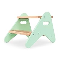 B. spaces- B. spaces by Battat – Kids Wooden Two Step Stool – Peek-A-Boost – Mint & Wood- 2 Years +