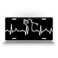 SignsAndTagsOnline Golf Heartbeat License Plate Golfer Club Silhouette Golfing Auto Tag