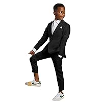 Boys Formal Wedding Slim Fit Suit Set 2 Piece Dresswear Suits Kids Tuxedo Blazer and Pants