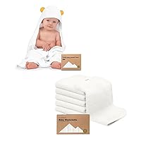 KeaBabies Baby Hooded Towel and Organic Baby Washcloths - Baby Towel, Toddler Towels, Hooded Towels for Baby - Soft Baby Wash Cloths for Newborn, Kids