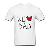 We Love Dad Mens Short Sleeve Organic Cotton T Shirts White L