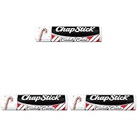 ChapStick Candy Cane Peppermint Lip Balm Tube, Candy Cane Lip Balm and Lip Moisturizer for Lip Care - 0.15 Oz (Pack of 3)