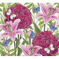 2 Set of 4 Individual Peony Lily Lilly Peonies Paper Luncheon Napkins, Luncheon Napkins Decoupage, Art and Craft Projects - Eb5