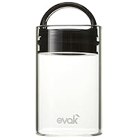 Prepara Evak Compact Glass Food Storage, 6 Ounce, Black