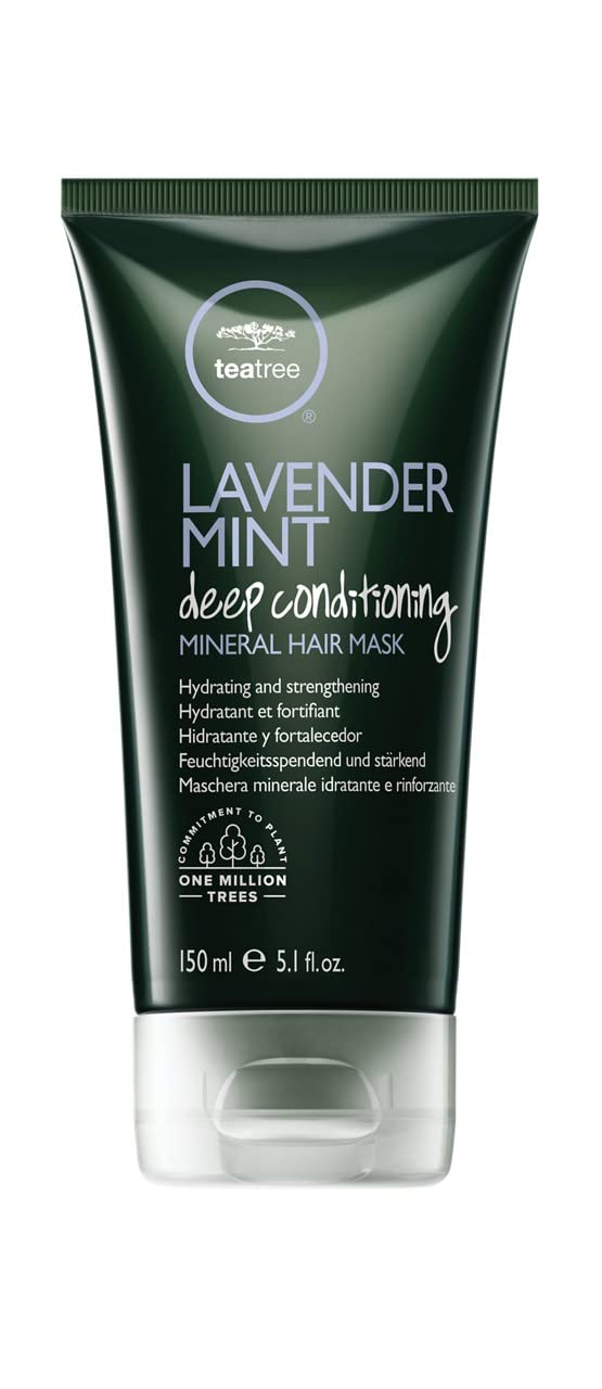 Tea Tree Lavender Mint Deep Conditioning Mineral Hair Mask, Hydrates + Strengthens, For Coarse + Dry Hair, 5.1 oz (150ml)
