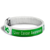 Fundraising For A Cause Liver Cancer Awareness Green Bangle Bracelet - Liver Cancer Awareness - Adult Size