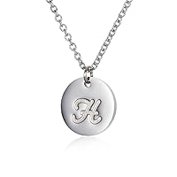 HUAN XUN Gold Silver Initial Disc Necklace Best Jewelry Gifts for Mother Personalized Letter Pendant Initial Necklaces Jewelry Gifts for Women Girls
