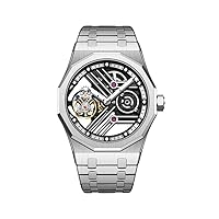 Aesop Real Tourbillon Skeleton Hand Wind Mechanical Wrist Watch Men Sapphire Crystal Diamond Business Dress Hollow Dial Clock Man Super Luminous Stainless Steel