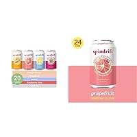 Spindrift Sparkling Water Variety Pack (4 Flavors) and Grapefruit Flavored Sparkling Water