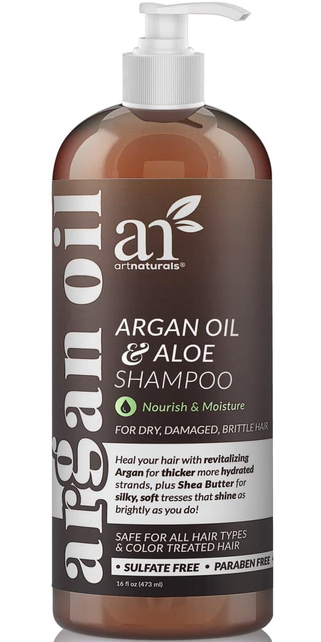 Artnaturals Moroccan Argan Oil Shampoo - (16 Fl Oz / 473ml) - Moisturizing, Volumizing Sulfate Free Shampoo for Women, Men and Teens - Used for Colored and All Hair Types, Anti-Aging Hair Care