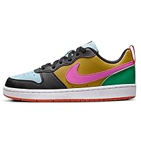 Nike Court Borough Low Recraft Big Kids' Shoes (DV5456-004, Black/Playful Pink-Bronzine) Size 6.5