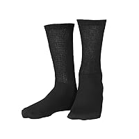 Truform Diabetic Socks for Men and Women, Medical Style Crew Length, Mid Calf Height, 3 pairs, Black, Medium
