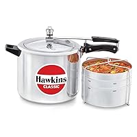 Hawkins Classic Pressure cooker, 10 L WITH SEPERATOR, Silver