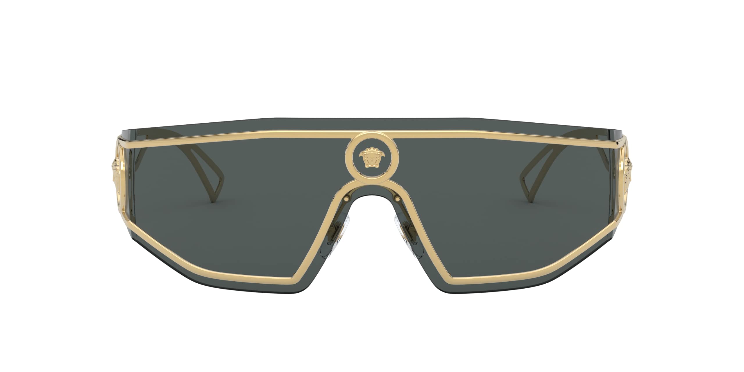 Versace VE 2226 100287 Gold Metal Shield Sunglasses Grey Lens