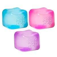 NeeDoh Nice Cube - Sensory Fidget Toy for Your Best Mellow and Chill - Square Shape with Groovy Goo Filling in Assorted Colors Blue Pink Purple - Age 3 to Adult - Pack of 1 Random Color