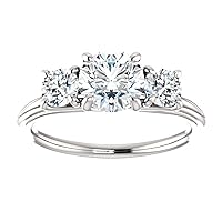 Siyaa Gems 4 TCW Round Infinity Accent Engagement Ring Wedding Eternity Band Solitaire Silver Jewelry Halo-Setting Anniversary Praise Ring Gift