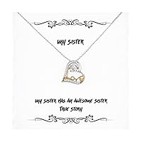 Gag Sister Gifts, My Sister Has An Awesome Sister True Story, Sister Love Dancing Necklace From Sister, Jewelry For Sister