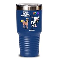 Dental oral hygienist 20 oz 30 oz insulated tumbler rainbow pole dancing unicorn, Funny employee of the month appreciation cup, Coworker leaving