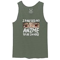 I Paused My Anime to be in Here Game Funny Aesthetic Japanese Gift Manga Men's Tank Top