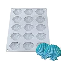 Silicone Sea Shell Mold Baking Mould Ice Cube Tray Shell Shape Silicone Mold for Chocolate, Soap, Candle, Fondant Birthday Cake Decoration and Jelly (Sea Shell J)