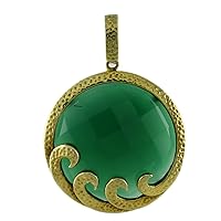 Carillon Stunning Ruby Gf Natural Gemstone Round Shape Pendant 18K Yellow Gold Jewelry