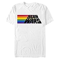 STAR WARS Big & Tall Rainbow Stripe Logo Men's Tops Short Sleeve Tee Shirt