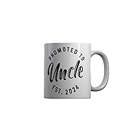Crazy Dog T-Shirts Promoted To Uncle 2024 Mug Funny Family Baby Announcement Coffee Cup-11oz
