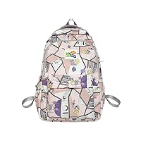 Cute Backpack for Women, Kawaii Y2K Grunge Plaid Preppy Harajuku Hiking Travel Aesthetic Rusksack Daypack (pink)