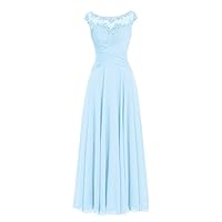 AnnaBride Mother ofThe Bride Dress Beaded Chiffon Formal Wedding Party Gown Prom Dresses Sky Blue US 18W