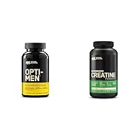 Men's Daily Multivitamin Immune Support with Creatine Muscle Building Powder, 240 Count & 60 Servings
