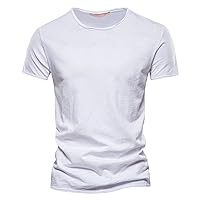 Mens Short Sleeve Henley T-Shirts Casual Summer Slim Fit Basic Designed Shirt for Man Solid Color Comfy Tunic