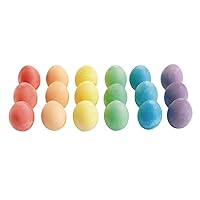 Colorations Chunky Chalk Eggs, Set of 18, for Kids and Toddlers, Easy Grip, Non-Toxic, Assorted Colors, 2 1/8 X 1 1/2 inches, Outdoor Play, Create, Drawing, Assorted Set (CHALKEGG)