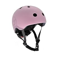 Scoot and Ride - Matte Finish Kid's Helmet with Adjustable Straps (Rose, XXS Small-Small) - Includes LED Safety Light and Soft Fleece Padding for Extra Protection